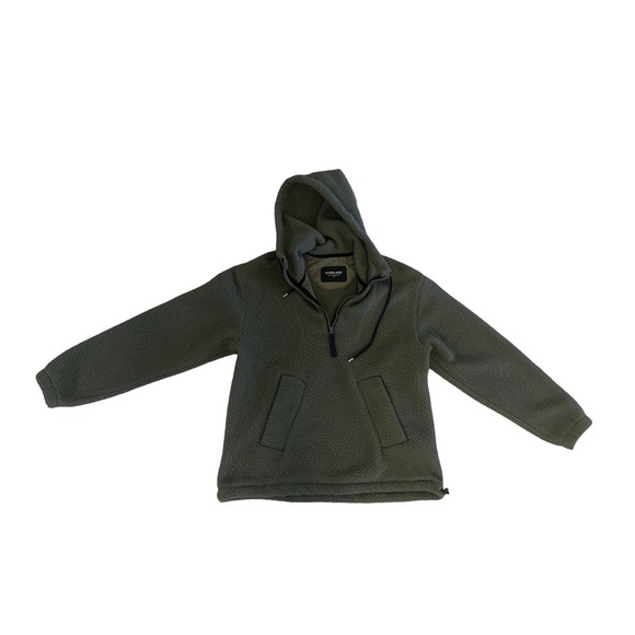 Everlane Jackets & Blazers - Women XS Everlane ReNew Deep Pile Fleece Green Zip Pullover Hood Jacket Coat